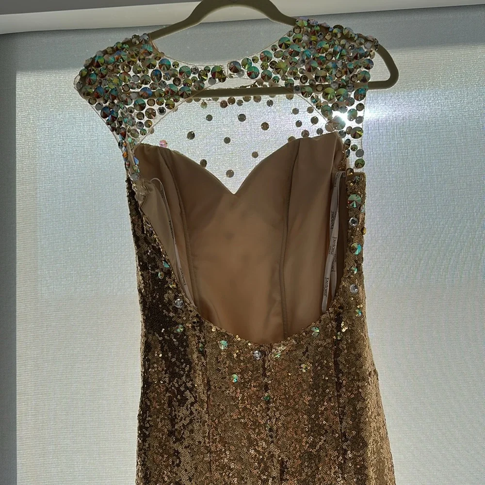 Only worn once Tony bowls long gold sequence dress⭐️ - Picture 5 of 13